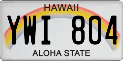 HI license plate YWI804