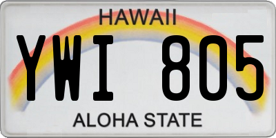 HI license plate YWI805