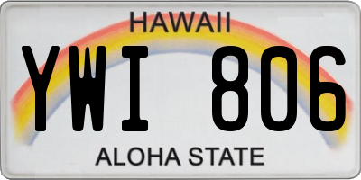 HI license plate YWI806