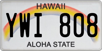 HI license plate YWI808