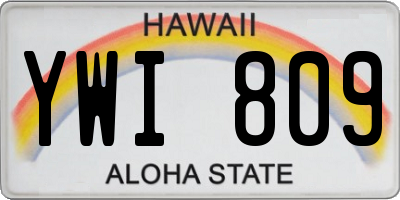 HI license plate YWI809