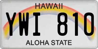 HI license plate YWI810