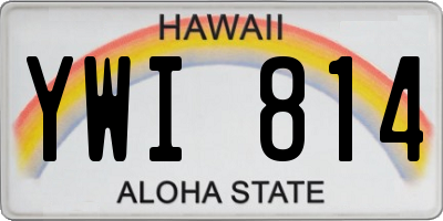 HI license plate YWI814