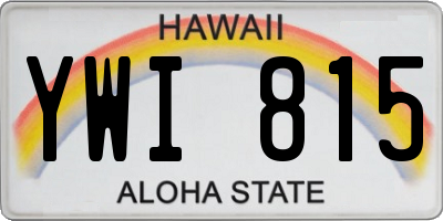 HI license plate YWI815