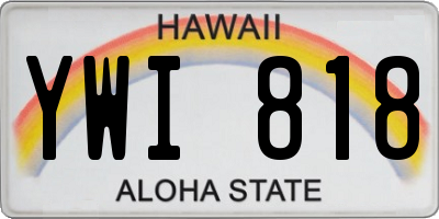 HI license plate YWI818