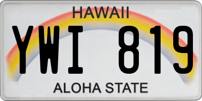 HI license plate YWI819