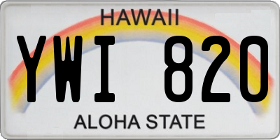 HI license plate YWI820