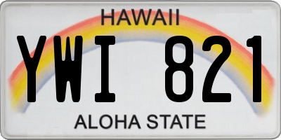 HI license plate YWI821