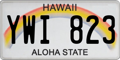 HI license plate YWI823