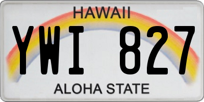 HI license plate YWI827