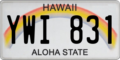 HI license plate YWI831