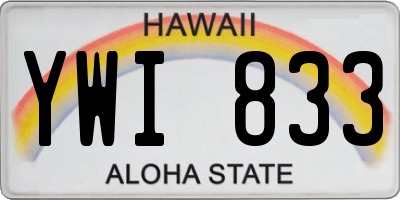 HI license plate YWI833
