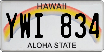 HI license plate YWI834