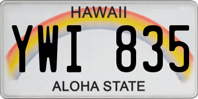 HI license plate YWI835