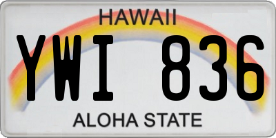 HI license plate YWI836
