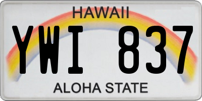 HI license plate YWI837