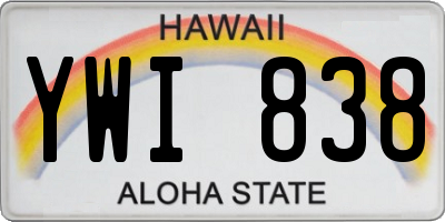 HI license plate YWI838
