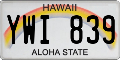 HI license plate YWI839