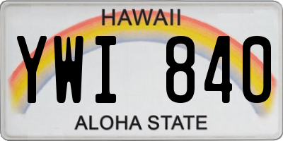 HI license plate YWI840
