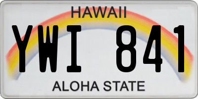 HI license plate YWI841