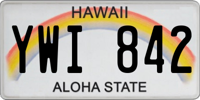 HI license plate YWI842