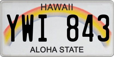 HI license plate YWI843