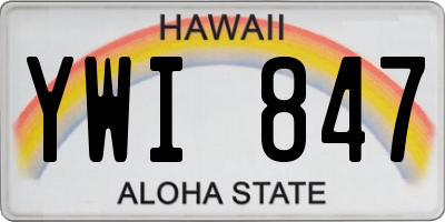HI license plate YWI847