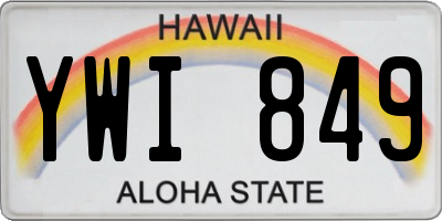 HI license plate YWI849