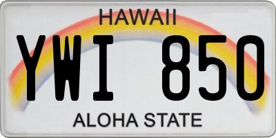 HI license plate YWI850