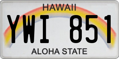 HI license plate YWI851