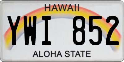 HI license plate YWI852