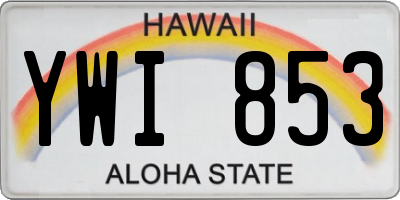 HI license plate YWI853