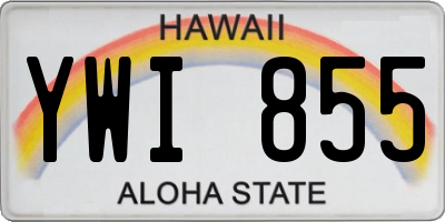 HI license plate YWI855