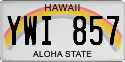 HI license plate YWI857