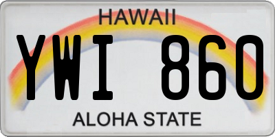 HI license plate YWI860