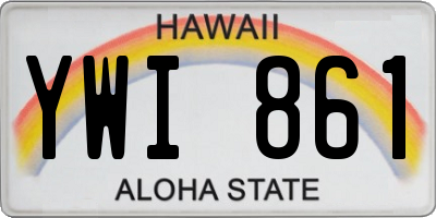 HI license plate YWI861