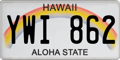 HI license plate YWI862