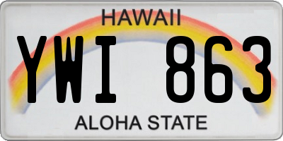 HI license plate YWI863