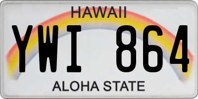 HI license plate YWI864