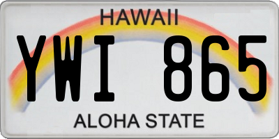 HI license plate YWI865