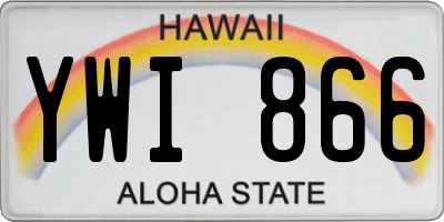 HI license plate YWI866