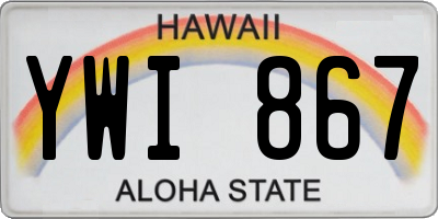 HI license plate YWI867