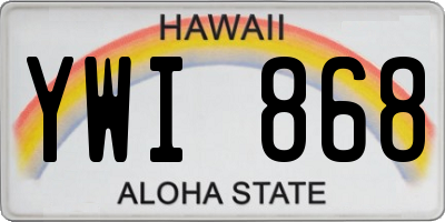 HI license plate YWI868