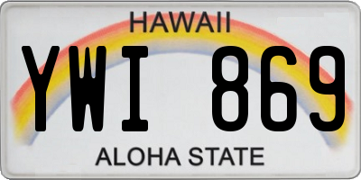 HI license plate YWI869
