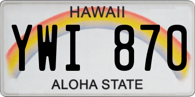 HI license plate YWI870