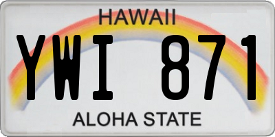 HI license plate YWI871