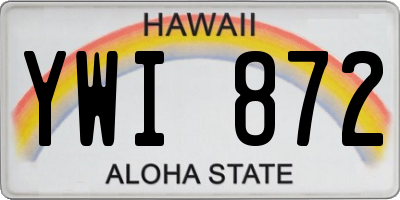 HI license plate YWI872