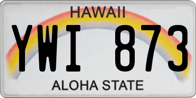 HI license plate YWI873