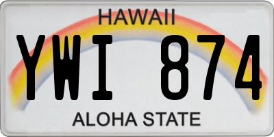 HI license plate YWI874