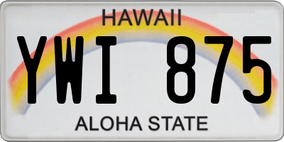 HI license plate YWI875